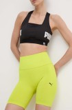 Puma pantaloni scurți de antrenament Shapelux Seamless culoarea verde, neted, high waist, 524386