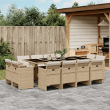 Cumpara ieftin Gossi set mobilier de gradina cu perne, 13 piese, bej, poliratan