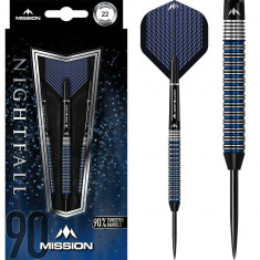 Set sageti darts Mission steel Nightfall 22g, M2, straight ring 90% wolfram foto