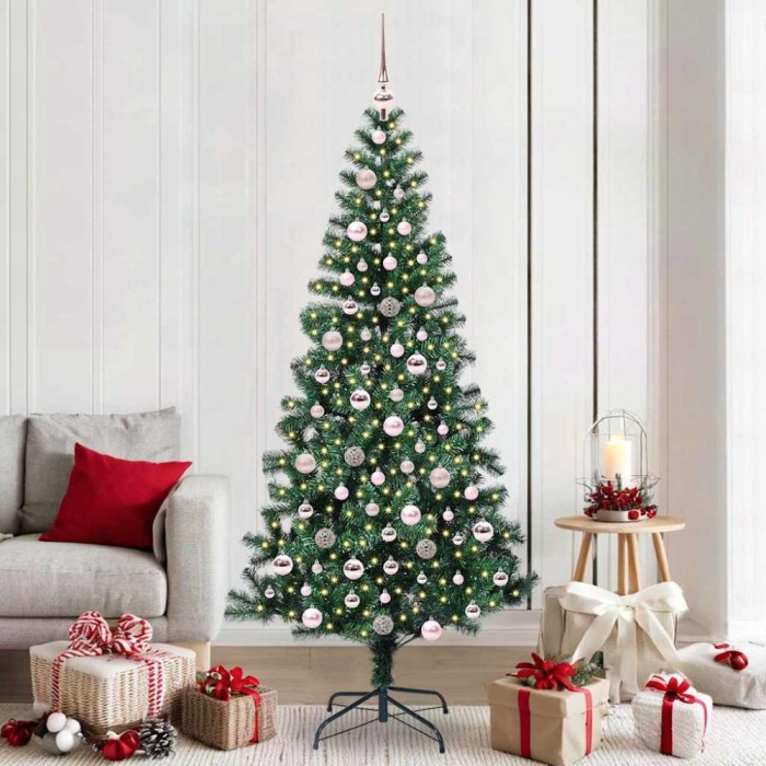 vidaXL Pom de Crăciun artificial pre-iluminat cu 300 LED Verde 210 cm 3396777