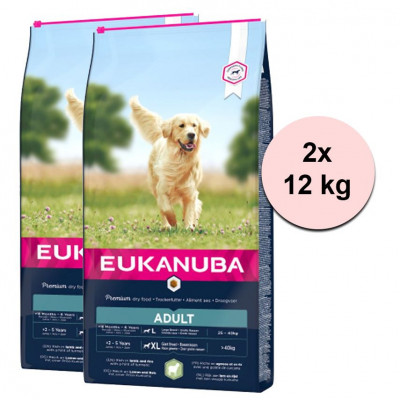 EUKANUBA ADULT pentru rasele mari, cu Miel &amp;amp;amp; Orez - 2 x 12 kg foto