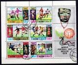 DB1 Ras al Khaima Sprt Fotbal CM Mexic 1970 6 v. cu vignete stampilate CTO, Nestampilat