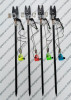 Set 4 Avertizori Pescuit FL JY79 + 4 Swingere MKM2 Iluminate + 4 Tije/Picheti Metalici Reglabile, LED Rosu/Galben/Verde/Albastru