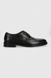 BOSS pantofi de piele Larry-L barbati, culoarea negru, 50497778