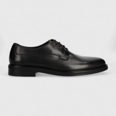 BOSS pantofi de piele Larry-L barbati, culoarea negru, 50497778