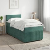 Cumpara ieftin Pat boxspring cu saltea Verde inchis 90 x 200 cm Catifea