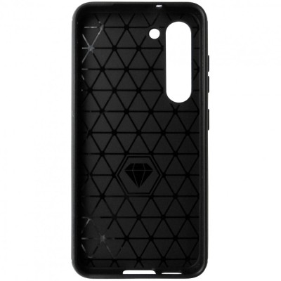 Husa tip capac spate Carbon silicon neagra pentru Samsung Galaxy S23 5G foto