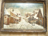 Tablou ulei/ carton semn. N.Popovici - pictor banatean - Iarna pe ulita ,95x66cm, Peisaje, Altul