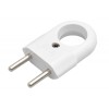 Stecher Plat Alb cu Inel 10A 2300W, 220V-240V, Plastic ABS, Fara Impamantare, Cordon Prelungitor, Veioza, Radio