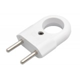 Stecher Plat Alb cu Inel 10A 2300W, 220V-240V, Plastic ABS, Fara Impamantare, Cordon Prelungitor, Veioza, Radio