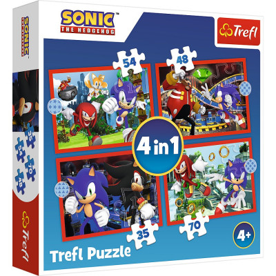 PUZZLE TREFL 4IN1 SONIC AVENTURILE LUI SONIC SuperHeroes ToysZone foto