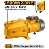 Pompa apa cu jet 1500 w, inaltime 60 m, adancime 9 m, 100 l/min, pt hidrofor - Ingco JP15008