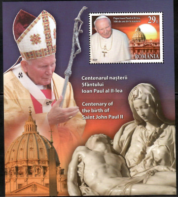 Papa Ioan Paul al II lea, 2020, Romania, nestampilat , foto