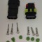 Set conectori cablu Superseal 1.5 tata-mama mufa 3 pin +6 pini inclusi + 6 garnituri incluse IP67 TE Connectivity 282105-1-SET-M
