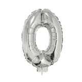 Balon Cifra Argintie 41cm - Folie Metalizata, Aniversare, Model [0-5, 8]
