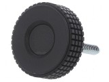 Buton de reglare negru &Oslash; 50mm Filet M8 30mm H 33mm