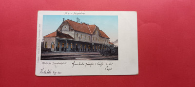 Timis Jimbolia Zsombolya Gara Railway Station Bahnhof Palyaudvar 1901 foto