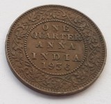 347. Moneda India 1 quarter anna 1936, Asia