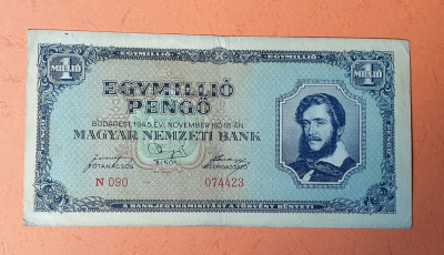1 Milion Pengo 1945 - 1.000.000 Bancnota veche Ungaria foto