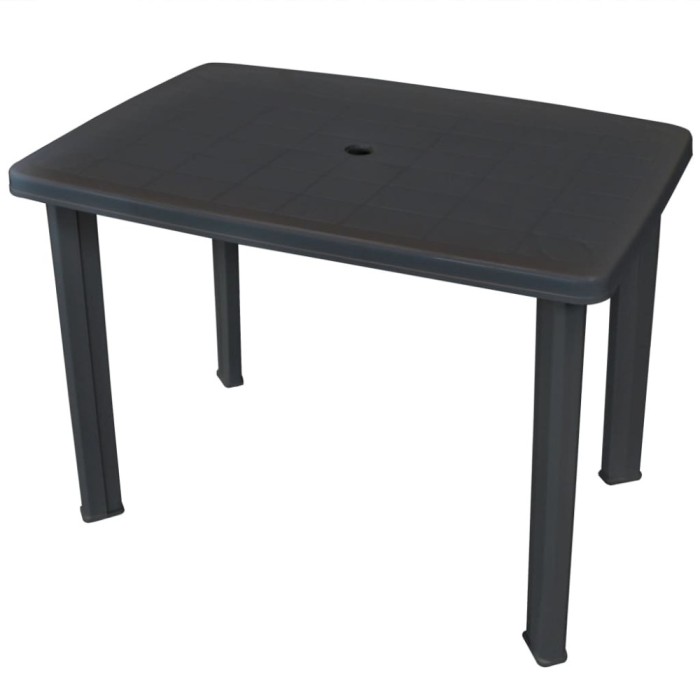vidaXL Masă de grădină, antracit, 101 x 68 x 72 cm, plastic 43594