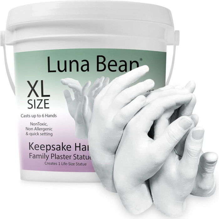 La Bean Keepsake Hands Casting KIT - Family Hand Mold | Clasped Group KIT de scu