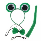 Cumpara ieftin Set costumatie Broscuta, bentita, papion, coada, verde
