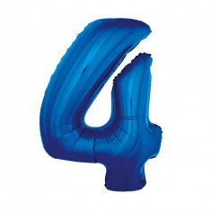 Balon folie sub forma de cifra, culoare albastra 92 cm-Tip Cifra 4