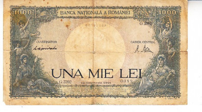 M1 - Bancnota Romania - 1000 lei - emisiune 10 octombrie 1944 foto