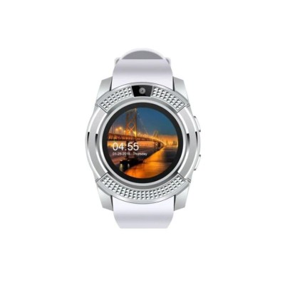 Ceas Smartwatch Techstar&amp;reg; V8, Handsfree, Bluetooth 3.0, SIM, Compatibil Android &amp;amp; iOS, Camera 1.3MP, Alb foto