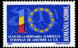 ROMANIA 2003, 10 ani de la semnarea acordului european cu UE, MNH, Nestampilat