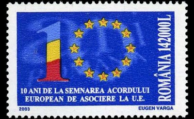 ROMANIA 2003, 10 ani de la semnarea acordului european cu UE, MNH foto