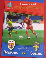 Program meci fotbal ROMANIA - SUEDIA (15.11.2019)
