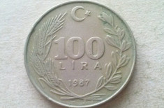 MONEDA 100 LIRA 1987-TURCIA foto