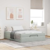 vidaXL Cadru de pat Gri deschis 160 x 200 cm Catifea