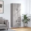 VidaXL Dulap &icirc;nalt, gri sonoma, 69,5x34x180 cm, lemn compozit