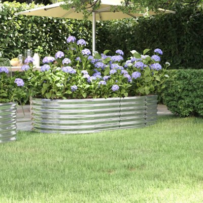 vidaXL Strat &amp;icirc;nălțat grădină 152x80x36 cm oțel galvanizat 318917 foto