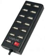 Hub USB LogiLink UA0126 13 porturi (Negru) foto