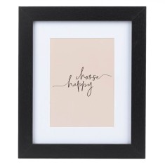Tablou Decorativ, Paspartu Lemn Negru, Dimensiuni 25.5x30.5 cm, Mesaj Choose Happy foto