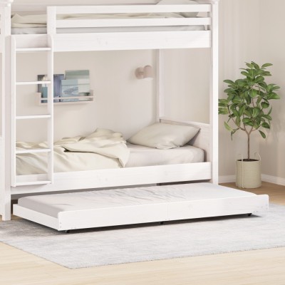 vidaXL Cadru de pat Alb Lemn de pin 80 x 200 cm Rezistent Cadru pat foto