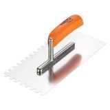 Gletiera inox 270x128 mm cu dinti de 8 mm si maner din lemn
