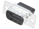Mufă D-Sub PIN 9 Tată Crimpată pe Cablu Neagră - Conector de &Icirc;naltă Calitate pentru Aplicații Electrice