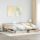 VidaXL Pat de zi cu extensie și sertare fără saltea, 90x190 cm