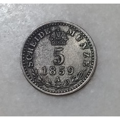 5 Kreuzer 1859 A (Viena), Argint.