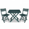 vidaXL Set mobilier bistro pliabil, 3 piese, verde, plastic