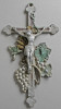 Crucifix vintage original turnat in fonta, ornamente vinicole, vechime 100 ani