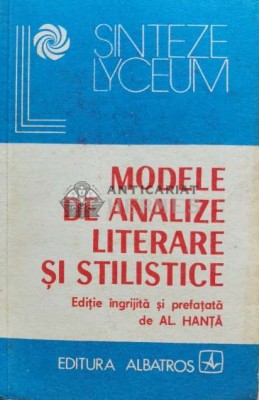 Modele de analize literare si stilistice - 1989 - AL. Hanta (D140) foto
