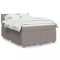 vidaXL Pat continental cu saltea gri taupe 140x200 cm material textil 3289395