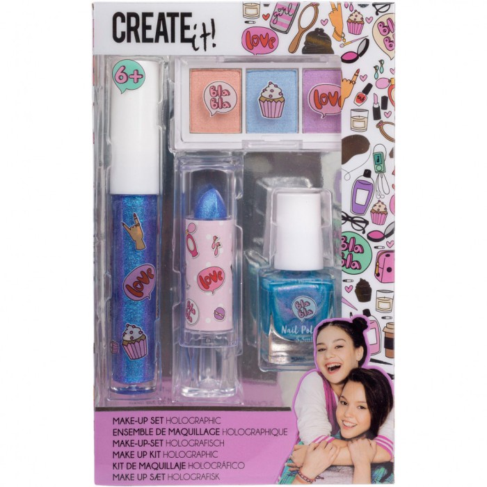 Set de machiaj holografic pentru fetite, 4 piese Create It