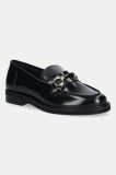 Jonak mocasini de piele DROP CUIR GLACE culoarea negru, cu toc plat, 3700202