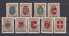 AUSTRIA 1976 HERALDICA MI. 1522-1530 STAMPILAT foto